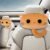 Yellow Cat Car Headrest Pillow Cartoon Car Seat Pillow Cat Neck Support Plush Cushion for Driving Seat (2 pcs)