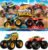 Hot Wheels Monster Trucks 2-Pack, Demolition Doubles Set of 2 Toy Vehicles in 1:64 Scale, for Kids & Collectors (Styles May Vary)