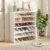 SIMOE 3-in-1 Adjustable Vertical Shoe Rack, 6-Tier Stackable Wooden Corner Storage Shelf for 18 Pairs, Space-Saving Organizer for Front Door Entryway, White