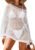 Womens Oversized Crochet Hollow Out Swimsuit Coverup Summer 2025 Boat Neck Beach Bathing Suit Cover Up Mini Dress