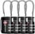 Fosmon TSA Approved Cable Locks for Luggage, Suitcase, Gun Case Lock with Push Release Button, 3 Digit Long Shackle Combination Wire Lock for Backpack