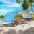 Sportneer Beach Tent Sun Shelter: UPF 50+ UV Protection Beach Canopy Tent Sun Shade for 2-3 Person, Easy Set Up Canopy with 8 Wind Ropes and 12 Ground Stakes, Size 96.5”x55.7”